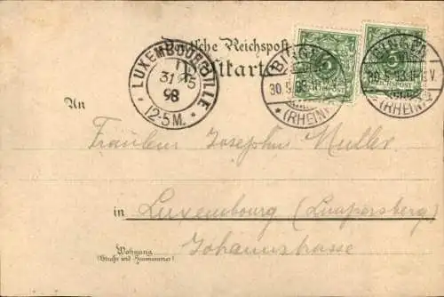 Litho Rüdesheim am Rhein, Niederwald Nationaldenkmal, Abschied