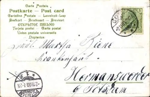 Litho Blumengruß, Kitsch, Blumen