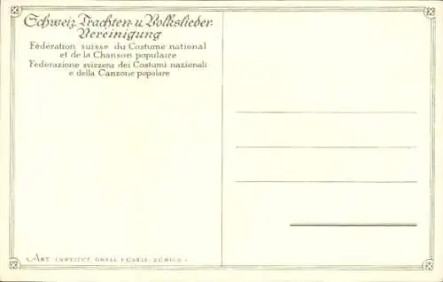 Künstler Ak Vallet, E., Schweiz, Trachten, Valais