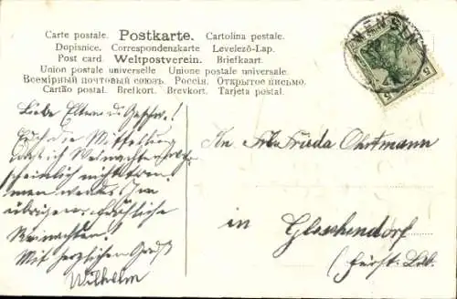 Präge Ak Frohe Weihnachten, Stechpalme