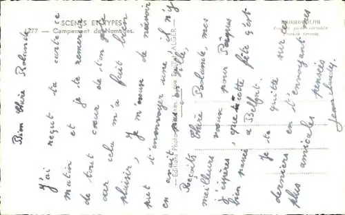 Ak Algerien, Nomadenlager in der Wüste, Kamel