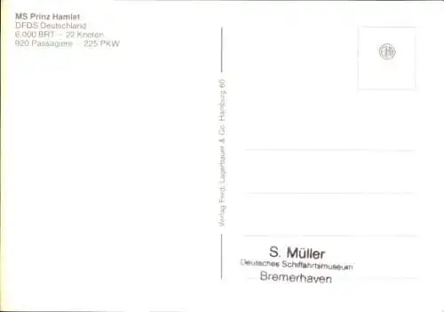 Ak Schiff MS Prinz Hamlet, DFDS