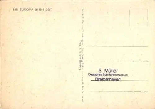 Ak MS Europa, Kreuzfahrtschiff