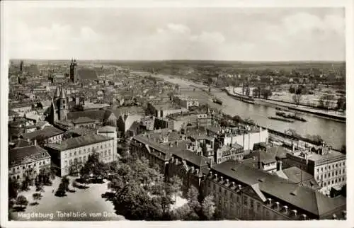 Ak Magdeburg an der Elbe, Panorama vom Dom