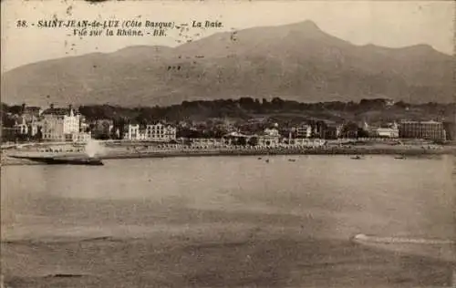 Ak Saint Jean de Luz Pyrénées Atlantiques, Baie, Vue sur la Rhune