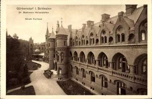 Ak Sokołowsko Görbersdorf Schlesien, Dr. Brehmers Heilanstalten, neues Kurhaus