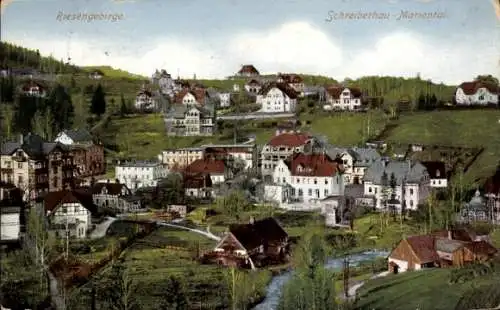 Ak Marienthal Szklarska Poręba Schreiberhau Riesengebirge Schlesien, Gesamtansicht
