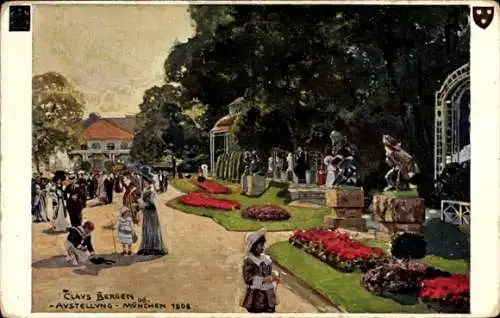 Künstler Ak Bergen, Claus, München Bayern, Bayrische Ausstellung 1908