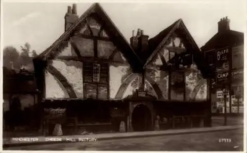 Ak Winchester South East England, Historisches Gebäude, Winchester Cheese Hill Rectory, Geschä...