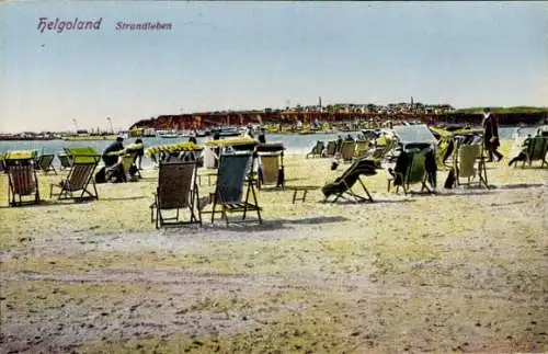 Ak Nordseeinsel Helgoland, Strandleben