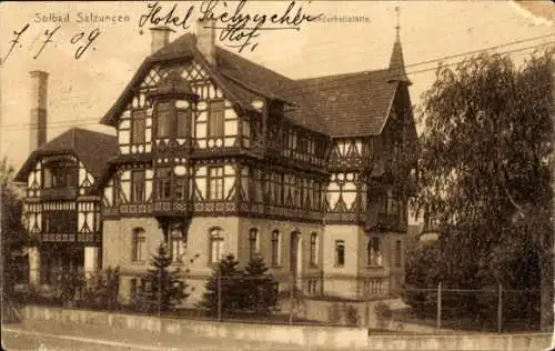 Ak Bad Salzungen im Wartburgkreis, Blick auf die Kinderheilstäte, Straßenpartie