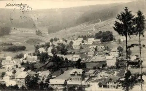 Ak Manebach Ilmenau in Thüringen, Gesamtansicht