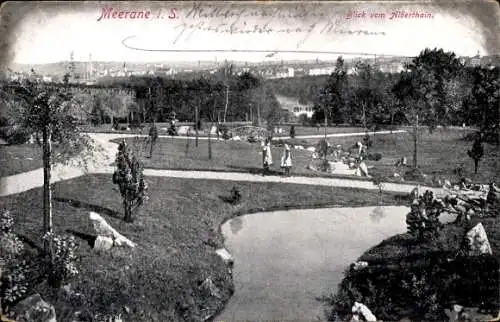 Ak Meerane in Sachsen, Alberthain, Park