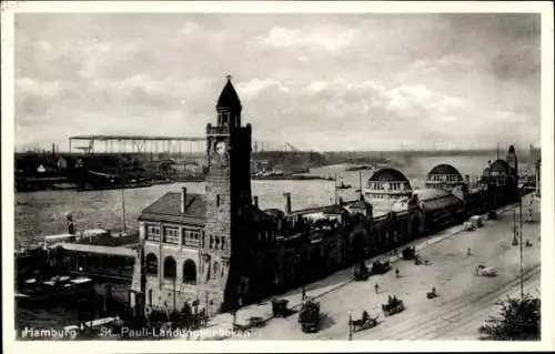 Ak Hamburg Mitte St. Pauli, Landungsbrücken