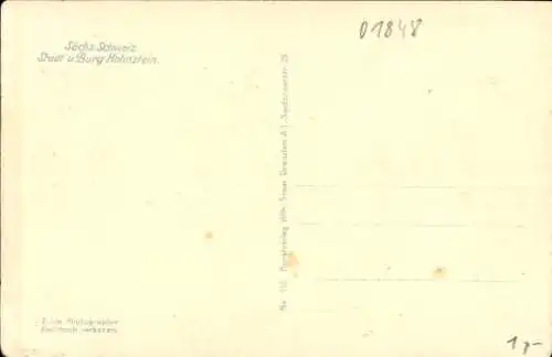 Ak Hohnstein Sächsische Schweiz, Sachs Schweiz, Stadt und Burg  Landschaftsaufnahme, historisc...