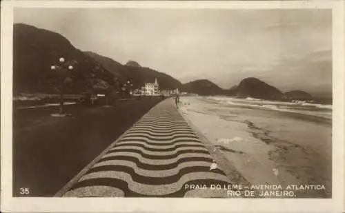 Ak Rio de Janeiro Brasilien, Praia do Leme, Avenida Atlantica