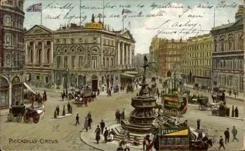 AK London City England, Picadilly Circus