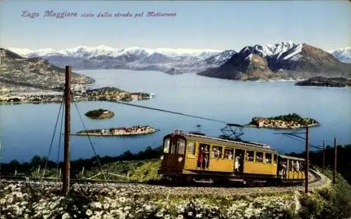 Ak Stresa Piemonte Italien, Lago Maggiore visto dalla strada pel Mottarone