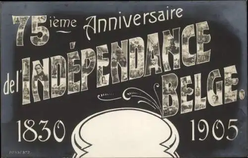 Ak 75e anniversaire de l'Indépendance Belge, 1830-1905