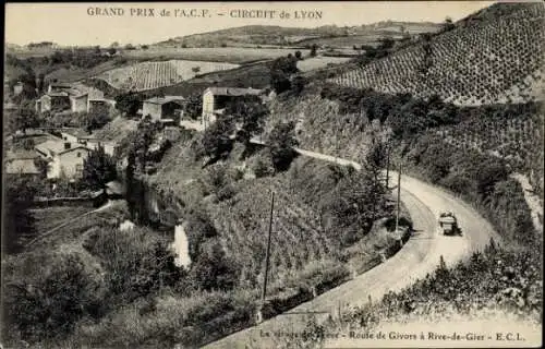 CPA Grand Prix de l'ACF, Circuit de Lyon, Route de Givors à Rive-de-Gier