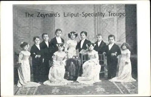 Ak The Zeynards Liliput Speciality Troupe, Liliputaner, Gruppenfoto