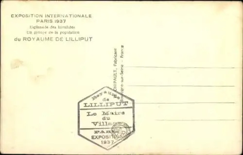 Ak Paris, Internationale Ausstellung 1937, Königreich Liliput