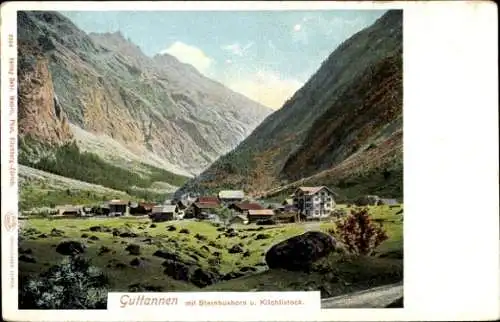 Ak Guttannen Kanton Bern, Berglandschaft, Steinhushorn, Kilchlistock, Gebäude