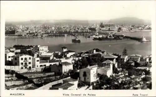 Ak Palma de Mallorca Balearische Inseln, Ortsansicht, Dampfer