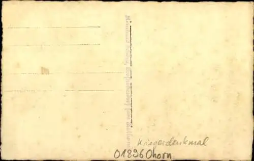 Foto Ak Ohorn in Sachsen, Kriegerdenkmal, Ehrenkränze