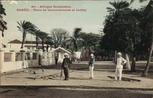 Ak Gorée Dakar Senegal, Place du Gouvernement et Jardin