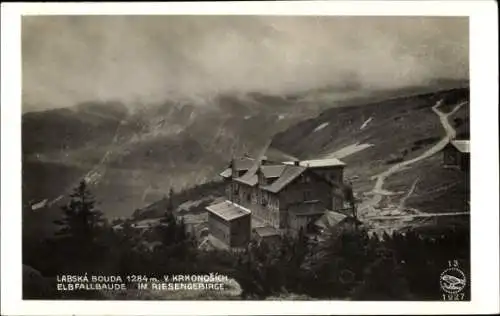 Foto Ak Špindlerův Mlýn Spindlermühle Riesengebirge Region Königgrätz, Labská bouda, Elbfallbaude