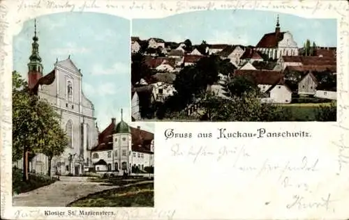 Ak Kuckau Panschwitz Kamenz im Kreis Bautzen, Kloster St. Marienstern mit Ortschaft