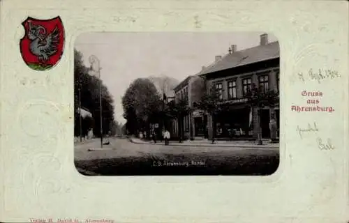 Präge Wappen Passepartout Ak Ahrensburg in Holstein, Rondel