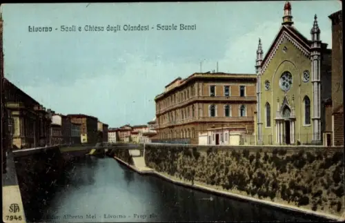 Ak Livorno Toscana, Scali e Chiesa degli Olandesi, Scuole Benci