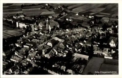 Ak Nowogrodziec Naumburg am Queis Niederschlesien, Fliegeraufnahme