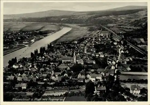 Ak Kleinwallstadt in Unterfranken, Fliegeraufnahme