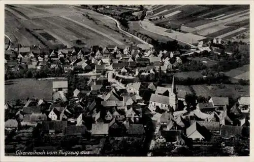 Ak Obervolkach Volkach, Fliegeraufnahme