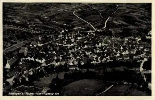 Ak Röttingen an der Tauber Unterfranken, Fliegeraufnahme