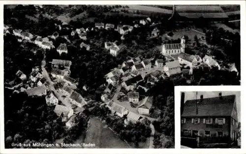 Ak Mühlingen in Baden, Fliegeraufnahme, Bäckerei Andreas Breinlinger