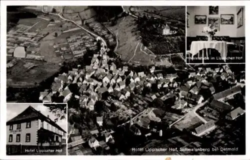 Ak Schwalenberg in Lippe, Fliegeraufnahme, Hotel Lippischer Hof, Malerstube