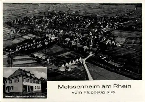 Ak Meißenheim am Rhein Baden, Fliegeraufnahme, Bäckerei Richard Kammerer