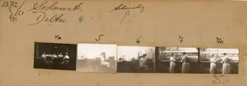 Kontaktabzug Fotos Berlin Schöneberg, Sedanstraße, Delta, Arbeiter, 5 Fotos ca. 4x2 cm