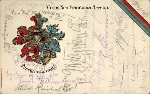 Studentika Ak Breslau, Corps Neo Franconia, Wappen, RSC