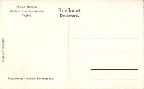 Ak Singkawang Indonesië, Moeder Emerentiana