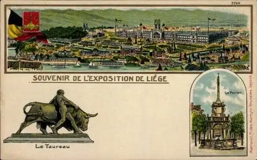 Litho Liège Liège Wallonie, Exposition, Panorama, Le Taureau, Le Perron