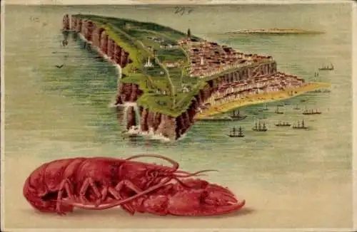 Litho Nordseeinsel Helgoland, Luftbild