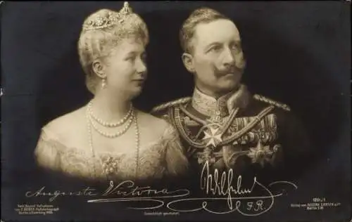 Ak Kaiserin Auguste Victoria nebst Kaiser Wilhelm II., Portrait