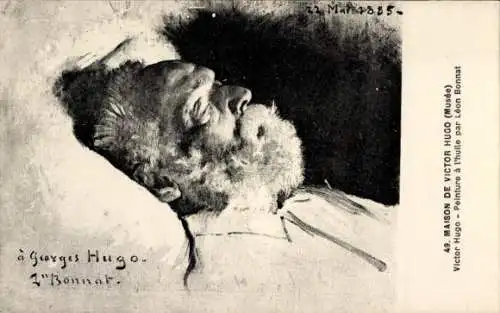 Ak Paris I Louvre, Victor Hugo auf dem Totenbett, gemalt von Bonnat