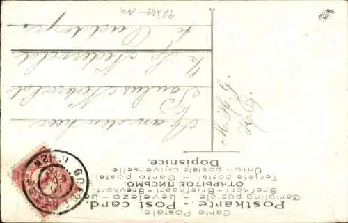 Präge Ak Liebespaar, Treffen, Abschied