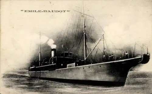 Ak Dampfer Emile-Baudot